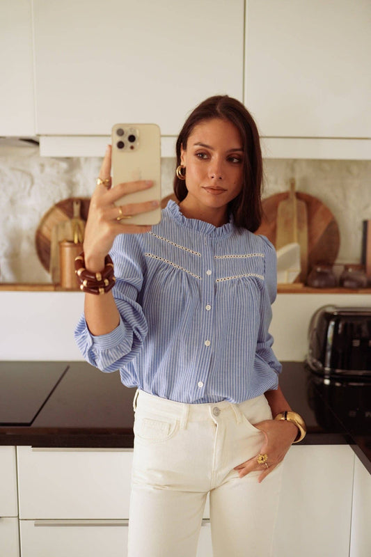 Chemise Anne: Bleu