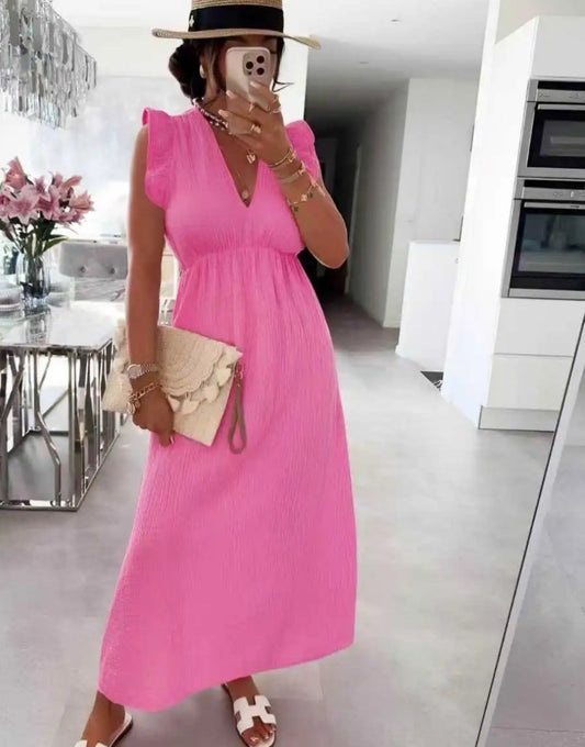Robe Longue Rose Fuchsia en Gaze de Coton – Les Trésors de Caroline