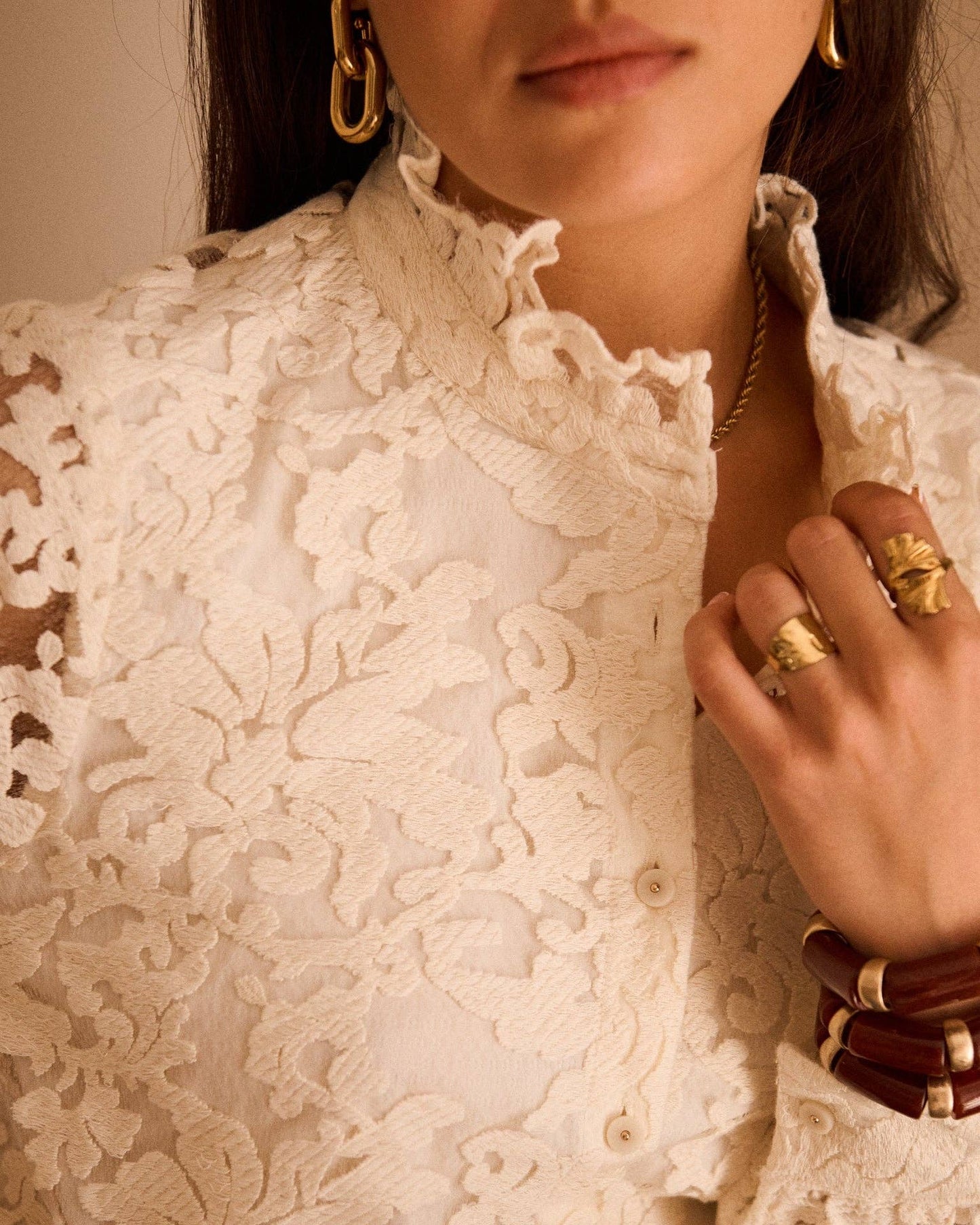 Blouse Alba: Beige / L