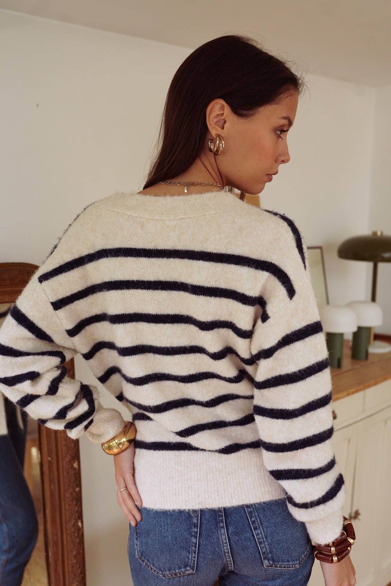 Maille Laureen: Beige - Marine / TU