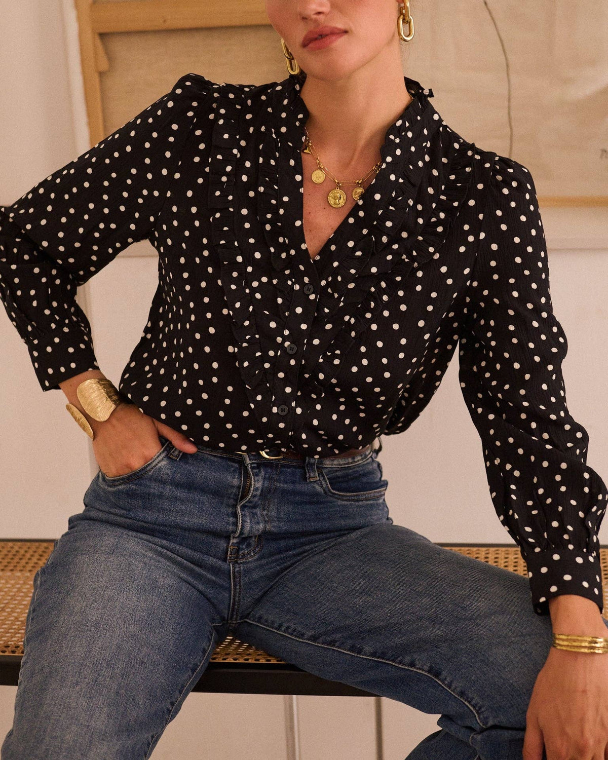 Chemise Héloïsa: Noir / XXL