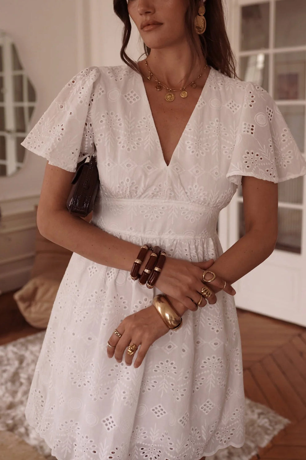 Robe Courte "Ischia" – 100% Coton Broderie Anglaise