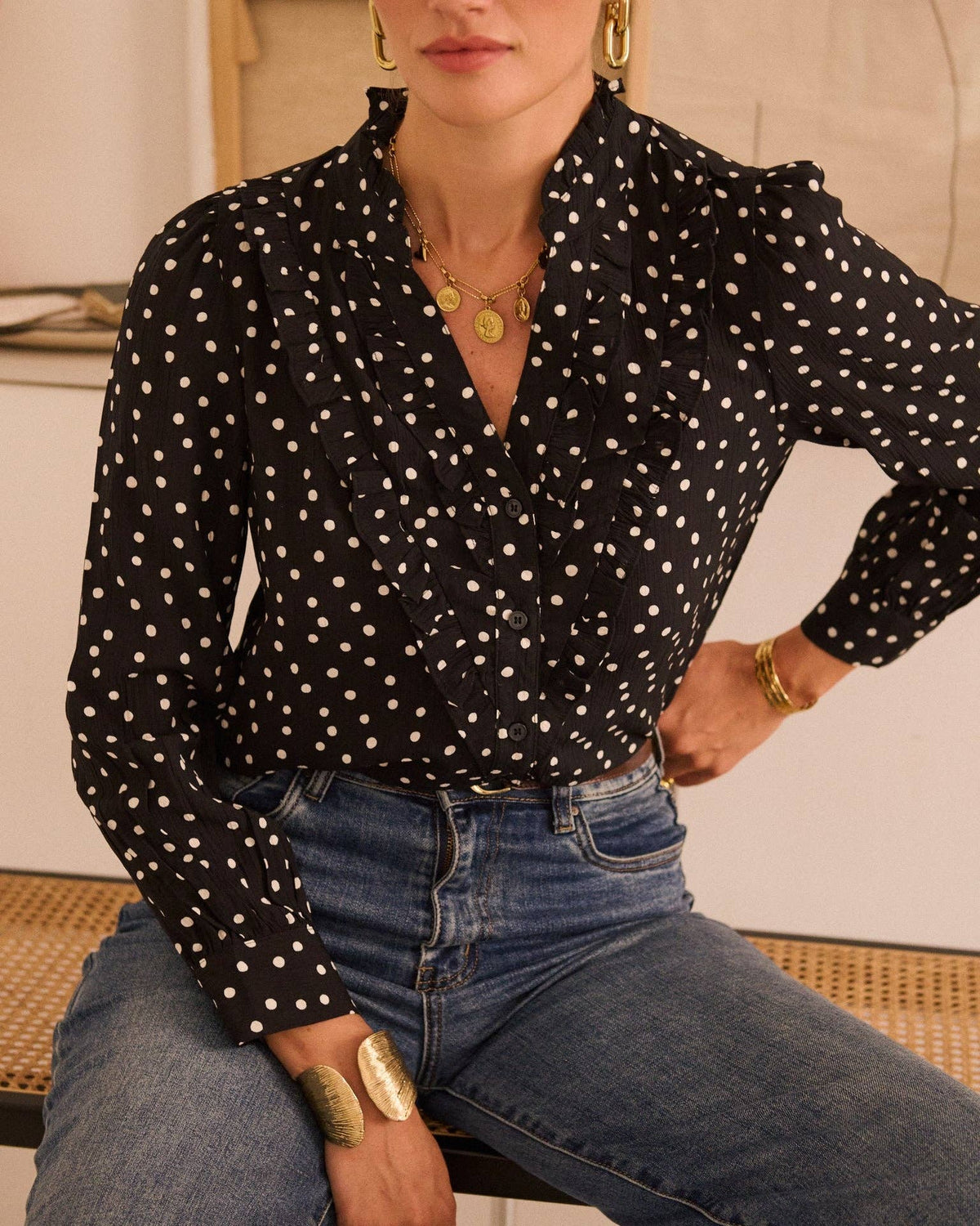 Chemise Héloïsa: Noir / XXL