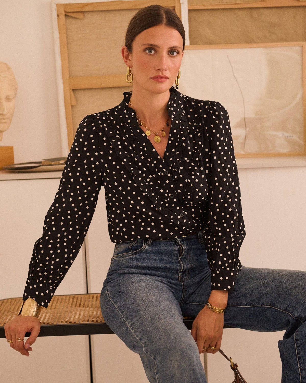 Chemise Héloïsa: Noir / XXL