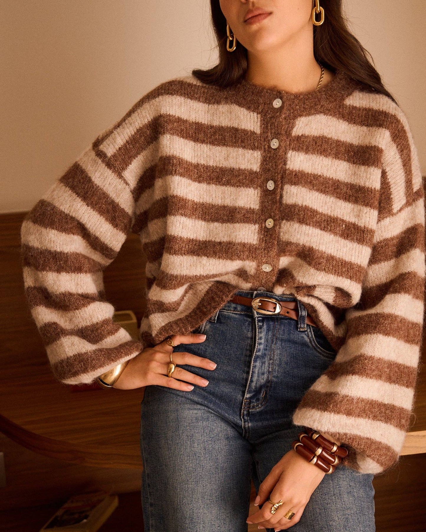 Cardigan Mael: Camel / TU