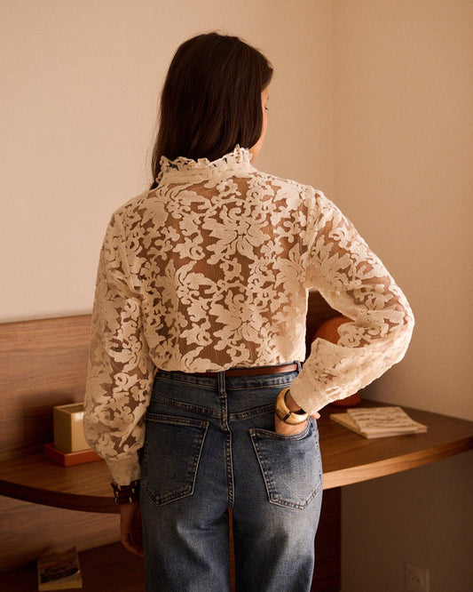 Blouse Alba: Beige / S