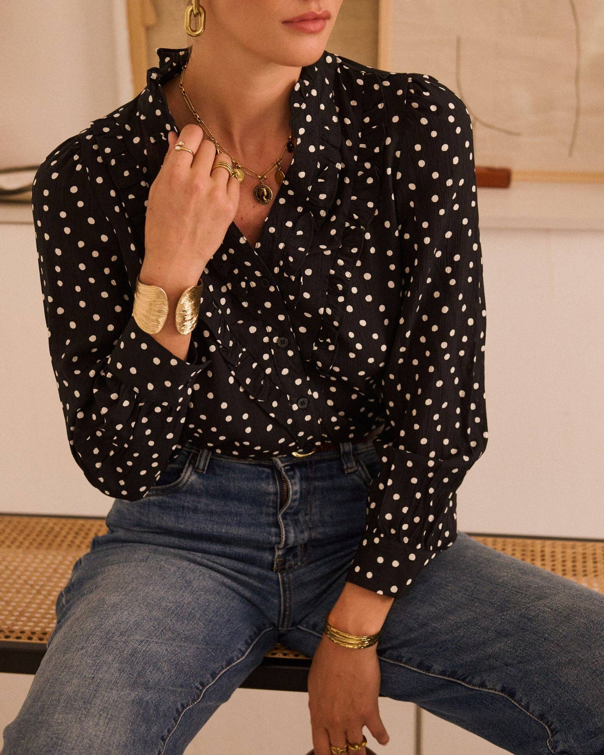 Chemise Héloïsa: Noir / XXL