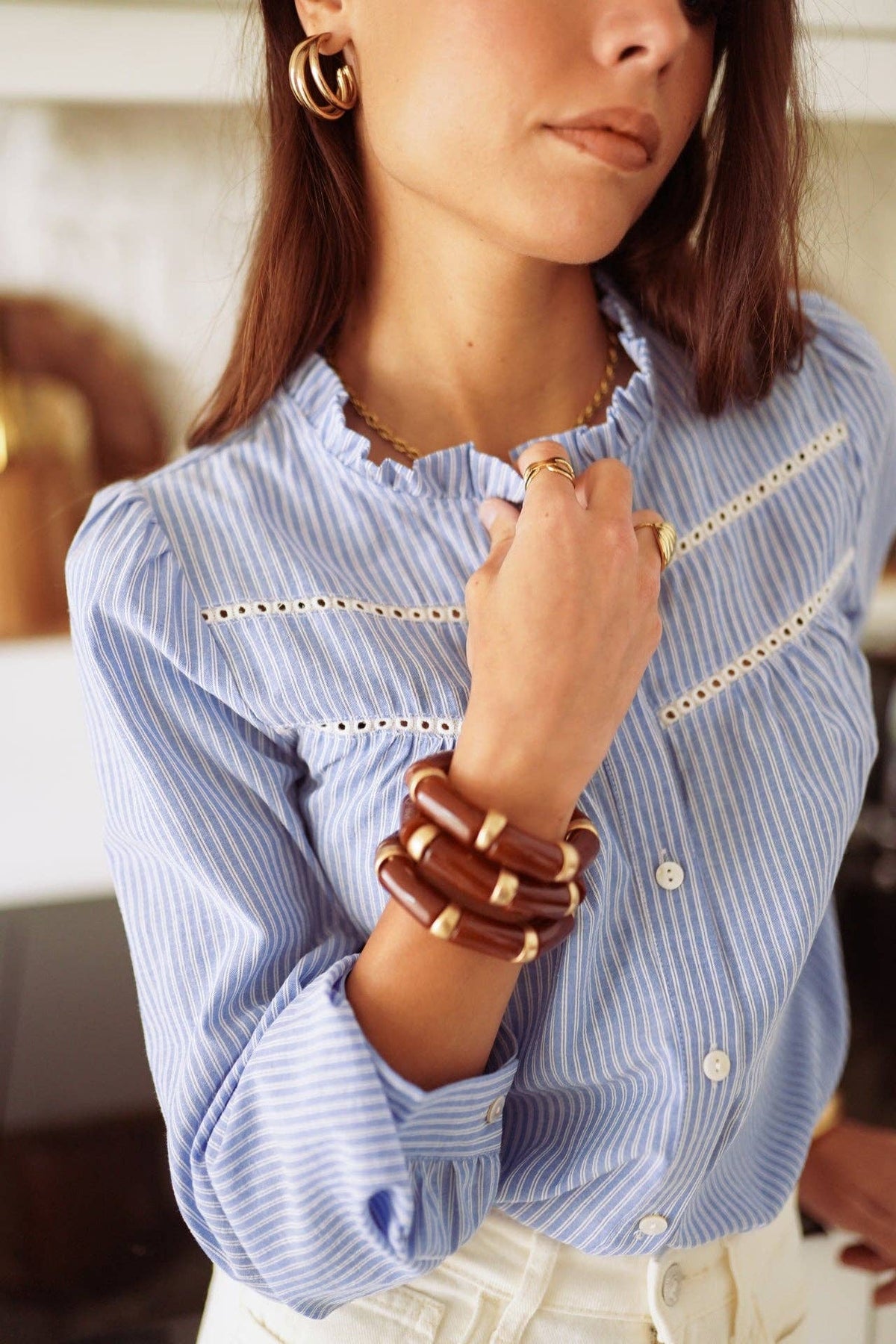 Chemise Anne: Bleu