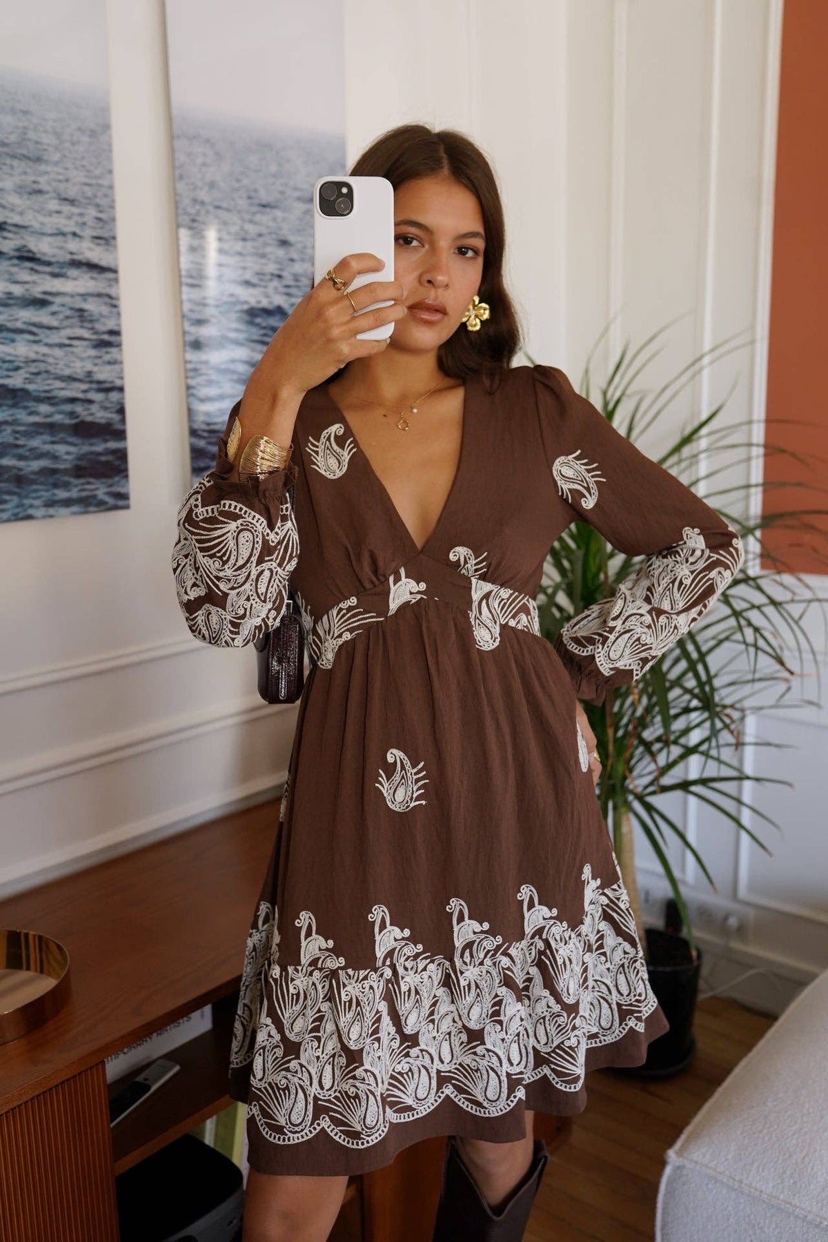 Robe Samirah: Marron