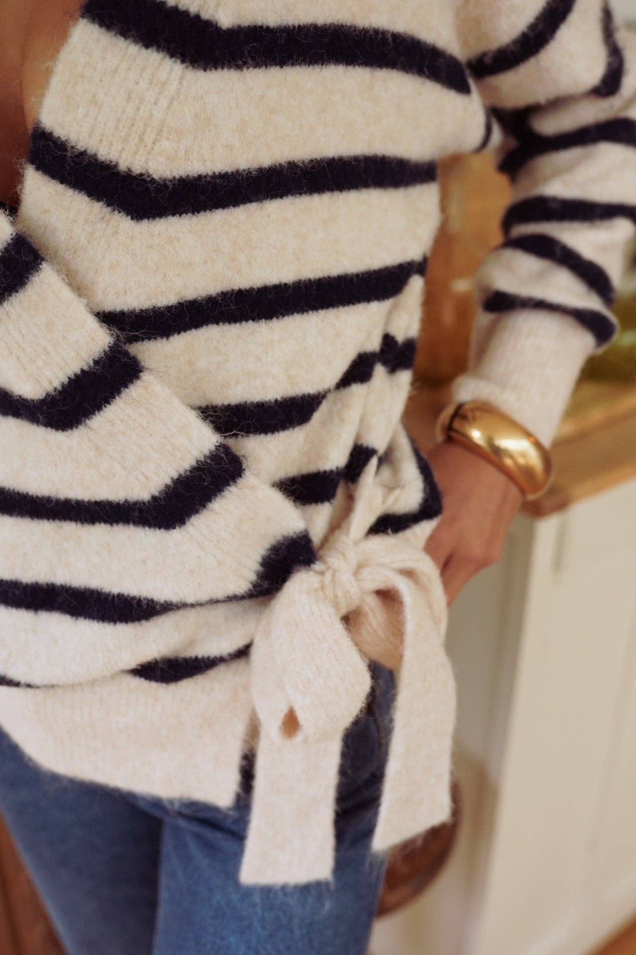 Maille Laureen: Beige - Marine / TU